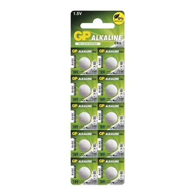 Baterie alkalická, AG10, LR54, LR1130, V10GA, 1.5V, GP, blistr, 10-pack