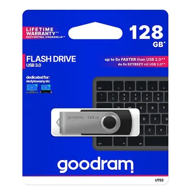 Goodram USB flash disk, 3.0, 128GB, UTS3, černá, UTS3-1280K0R11