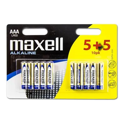 Baterie alkalická, AAA, 1.5V, Maxell, blistr, 10-pack