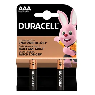 Baterie alkalická, AAA, 1.5V, Duracell, blistr, 2-pack, 42321, Basic