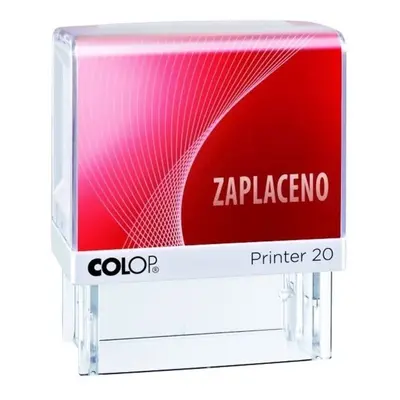 Razítko Colop Printer 20/L, samobarvící, s textem ZAPLACENO, červené