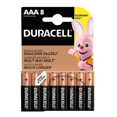 Baterie alkalická, AAA, 1.5V, Duracell, blistr, 8-pack, 42323, Basic