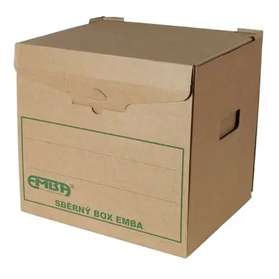 Box sběrný Emba Strong, 29,5x32,5x32,5 cm, s potiskem, hnědý