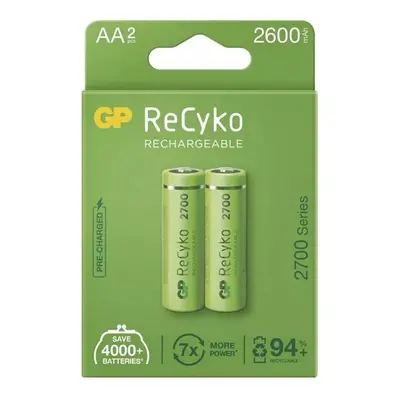 Nabíjecí baterie, AA (HR6), 1.2V, 2600 mAh, GP, papírová krabička, 2-pack, ReCyko