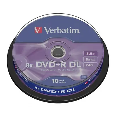 Verbatim DVD+R DL Double Layer Matt Silver bez možnosti potisku 43666 8.5GB 8x spindle 10-pac