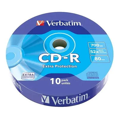 CD-R Verbatim Extra Protection, 700MB, 80 minut, 52x, pro archivaci dat, cake box, 10 ks