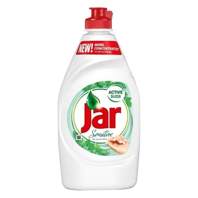 Prostředek na ruční mytí Jar Sensitive, na nádobí a povrchy, 450 ml, Tea Tree