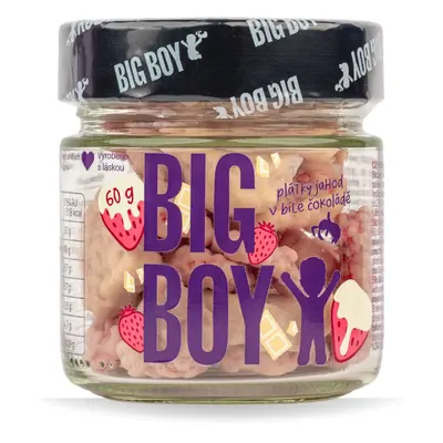 BIG BOY® Jahoda se smetanou - Jahodové plátky v bílé čokoládě se smetanou 60 g