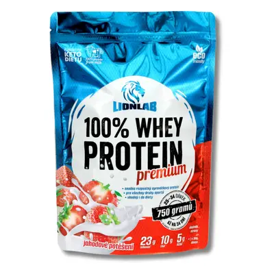 Lionlab: 100 % Whey Protein-jahodové potěšení 750 g