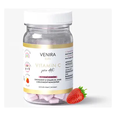 VENIRA vitamin C pro děti - jahoda, 120 kostiček