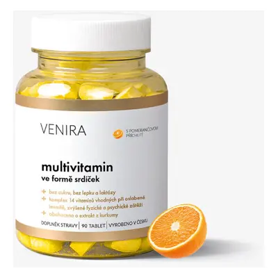 VENIRA multivitamin ve formě srdíček - pomeranč, 90 srdíček