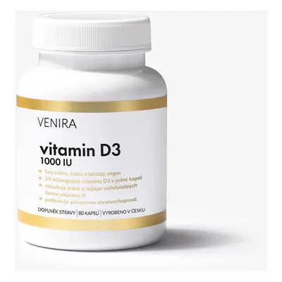 VENIRA vitamin D3 ve vegan formě, 80 kapslí