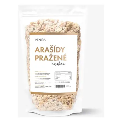 VENIRA arašídy pražené nesolené, velké balení, 1000 g