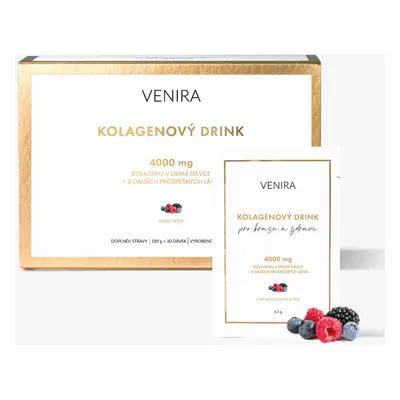 VENIRA kolagenový drink pro vlasy, nehty a pleť, lesní plody, vepřový kolagen, 30 sáčků