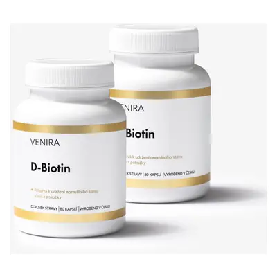 VENIRA d-biotin, 2 balení za výhodnější cenu, 160 kapslí