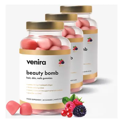 VENIRA beauty bomb - gumoví medvídci pro vlasy, nehty a pleť - lesní plody, 180 bonbónů