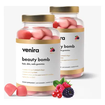 VENIRA beauty bomb - gumoví medvídci pro vlasy, nehty a pleť - lesní plody, 120 bonbónů