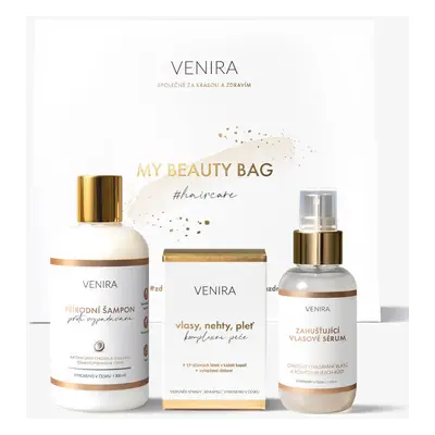 VENIRA beauty bag, dárková sada proti vypadávání vlasů - kapsle pro vlasy, šampon proti vypadává