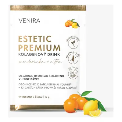 VENIRA ESTETIC PREMIUM kolagenový drink pro vlasy, nehty a pleť - vzorek, mandarinka-citron, 12 