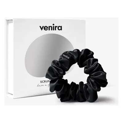 VENIRA scrunchie hedvábná gumička, černá