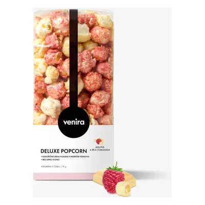 VENIRA deluxe popcorn, malina a bílá čokoláda, 70 g