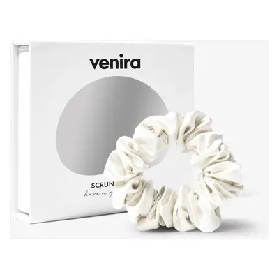 VENIRA scrunchie hedvábná gumička, bílá