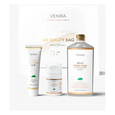 VENIRA beauty bag, dárková sada - bělicí zubní gel, bělicí zubní pasta, bělicí ústní voda