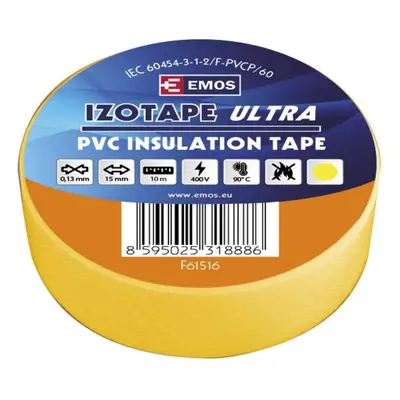 Izolační páska PVC 15mm / 10m žlutá 10 ks