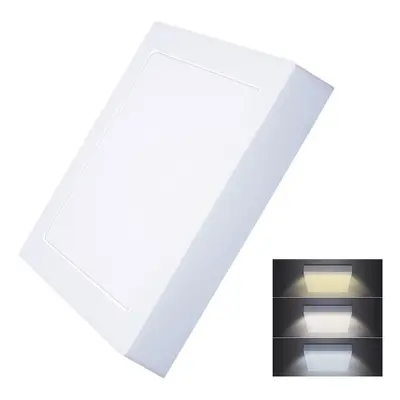 Solight LED mini panel CCT, přisazený, 18W, 1530lm, 3000K, 4000K, 6000K, čtvercový