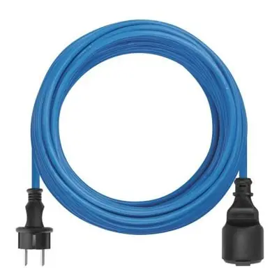 Počasí odolný prodlužovací kabel 10 m / 1 zásuvka / modrý / PVC / 230 V / 1,5 mm2