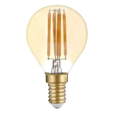 LED Žárovka Filament G45 E14 Golden Glass Stmívatelná 4W Teplá bílá