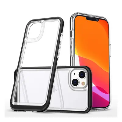 Průhledné pouzdro 3v1 pro iPhone 13 mini gelové pouzdro s rámečkem černé