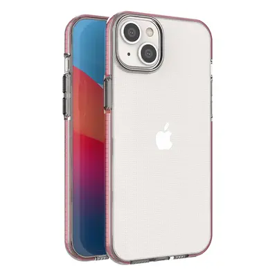 Spring Case Silikonové pouzdro s rámečkem pro iPhone 14 Plus světle růžové