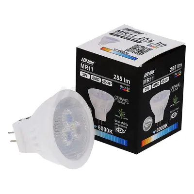 LED žárovka 3W 10-14V AC/DC SMD2835 GU5,3/MR11 255lm STUDENÁ BÍLÁ