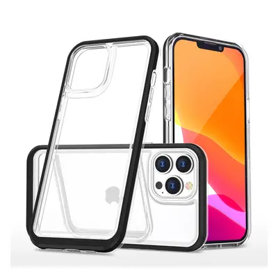 Průhledné pouzdro 3v1 pro iPhone 13 Pro Max gelové pouzdro s rámečkem černé