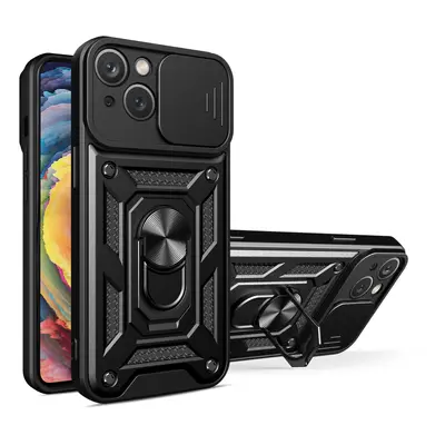 Pancéřové pouzdro Hybrid Armor Camshield se stojánkem a krytem fotoaparátu pro iPhone 15 - černé