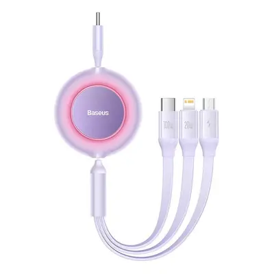 Kabel USB-C 3 v 1 Baseus Bright Mirror 4, micro USB / Lightning / USB-C, 100 W / 3,5 A, 1,1 m (f