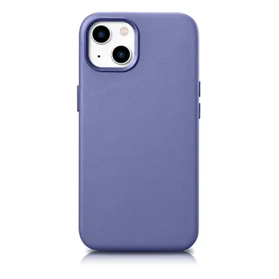 iCarer Case Kožené pouzdro pro iPhone 14 Plus světle fialové (kompatibilní s MagSafe)