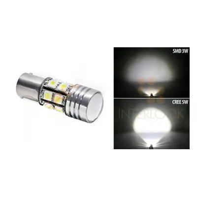 LED auto žárovka 12V BA15S 7,4W CREE Q5 + 12SMD