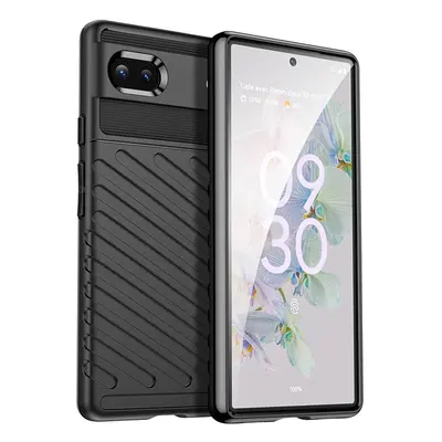 Thunder Case Silikonové pancéřové pouzdro Google Pixel 6a, černé