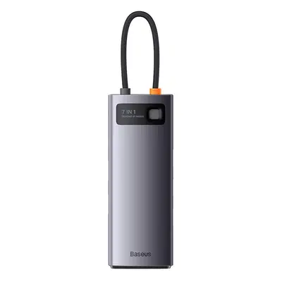 Rozbočovač 7v1 Baseus Metal Gleam Series, USB-C na 3x USB 3.0 + HDMI + USB-C PD + VGA + Ethernet