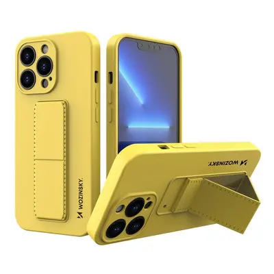 Wozinsky Kickstand Case silikonové pouzdro se stojánkem iPhone 13 Pro žluté