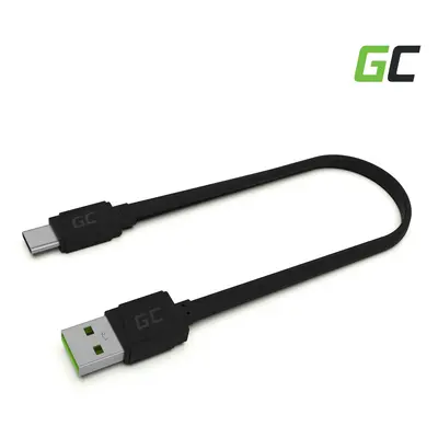 Green Cell kabel GCmatte USB-C Flat kabel 25 cm s rychlo nabíjením