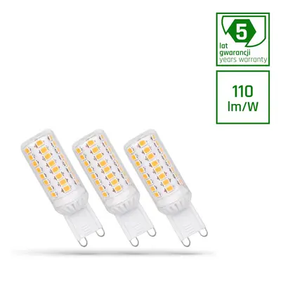 LED G9 230V 4W Studená bílá stmívatelné SMD 5Y WARRANTY PREMIUM 3ks