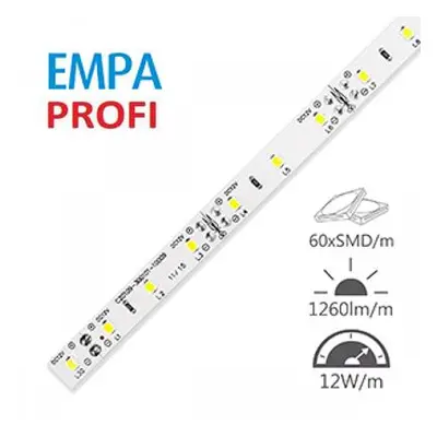 LED pásek 12V PROFI 5m 12W/m 60ks/m 2835 TEPLÁ BÍLÁ