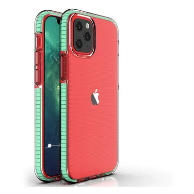 Gelové pouzdro Spring Case s barevným rámečkem pro iPhone 12 mini mint