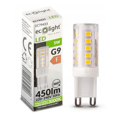 LED žárovka - G9 - 5W - 450lm - teplá bílá