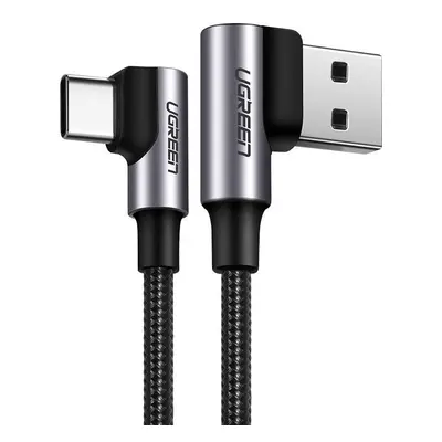 Kabel USB na USB-C, úhlový UGREEN US176, 3A, 2m (černý)