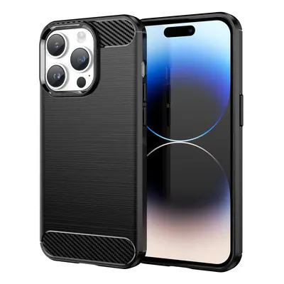 Carbon Case iPhone 14 Pro Max flexibilní gelové zadní pouzdro černé