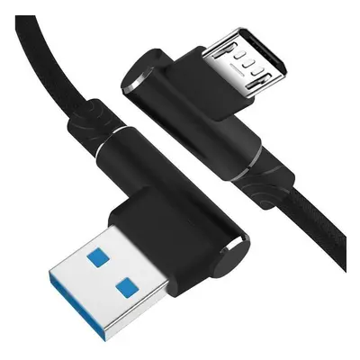 AM30 | Micro-USB 1M | Úhlový nabíjecí USB kabel telefonu | Rychlé nabíjení 3.0 2.4A červená